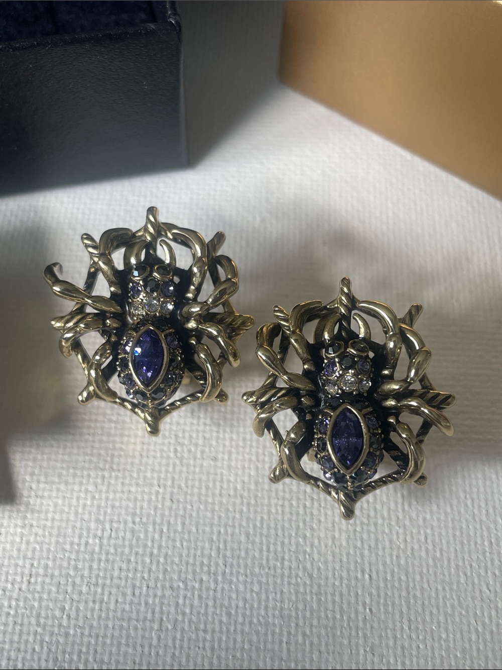 Heidi Daus Entangled Elegance Spider Earrings in original box